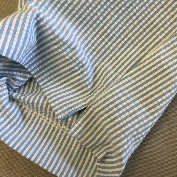 Vtg Alfred Dunner Capri Set Blue/White Stripe Seersucker Grandmacore Size 10P - Picture 16 of 16